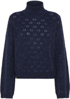 Picture of MAGLIONE DA DONNA SUN68 TURLE NECK FANCY KNITWAY NAVY BLUE K43265 07